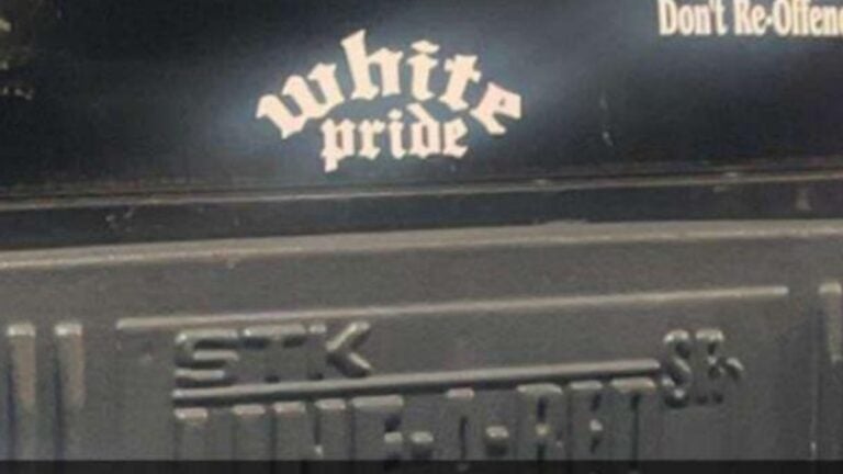 Minnesota white pride sticker on truck