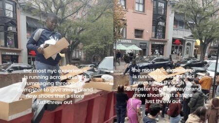 Incredible New York Kid Climbs Into Shoe Store Dumpster and Gives Away Brand-New Shoes: ‘He’ll Own a Store and Be a Millionaire One Day’ Awesome New York Child Rummages Through Shoe Store’s Dumpster and Hands Out New Shoes