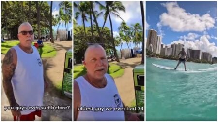 Hawaii man learns to sur for the first time at 63 years old