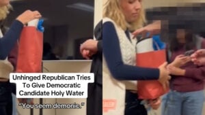 Illinois Campaign Chaos As Republican Gives Kat Abughazaleh a Prison Survival Kit and Holy Water: ‘You Are Possessed’
