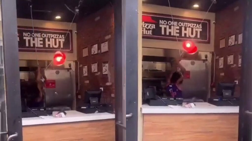 New Jersey Man Goes Full Tarzan on Pizza Hut Lamps, Wrecks the Place: ‘No One out Pizzas the Hut’ New Jersey Man Goes Full Tarzan on Pizza Hut Lamps, Wrecks the Place: 'No One out Pizzas the Hut'
