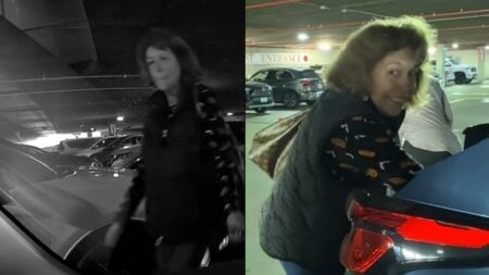Smirking Karen Accused of Keying Car Over Costco Parking Spot in California, Caught on Dashcam: ‘She’s So Proud of Herself!’ Smirking Karen Accused Keying Car San Francisco California