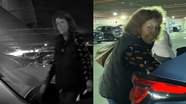 Smirking Karen Accused of Keying Car Over Costco Parking Spot in California, Caught on Dashcam: ‘She’s So Proud of Herself!’ Smirking Karen Accused Keying Car San Francisco California