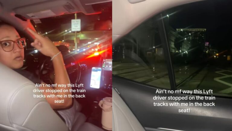 Florida Woman Terrified as Non-English-Speaking Lyft Driver Stops on Train Tracks: ‘She Needs to Get Reported’ A picture taken by the Florida woman.