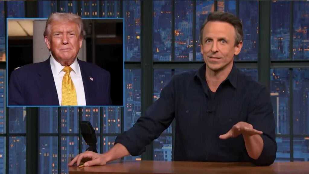 Late-Night Gets Spicy: Seth Meyers’ Latest Clapback to Donald Trump Has the Internet Divided Seth Meyers and Donald Trump